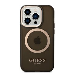 Guess Translucent MagSafe Compatible Case for iPhone 14 Pro Black cena un informācija | Telefonu vāciņi, maciņi | 220.lv
