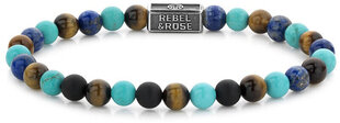 Rebel&Rose Pērlīšu rokassprādze Mix Turquoise 925 RR-6S006-S cena un informācija | Rokassprādzes | 220.lv