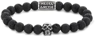 Rebel&Rose Pērlīšu rokassprādze Skull Black Moon RR-SK001-S цена и информация | Женские браслеты | 220.lv