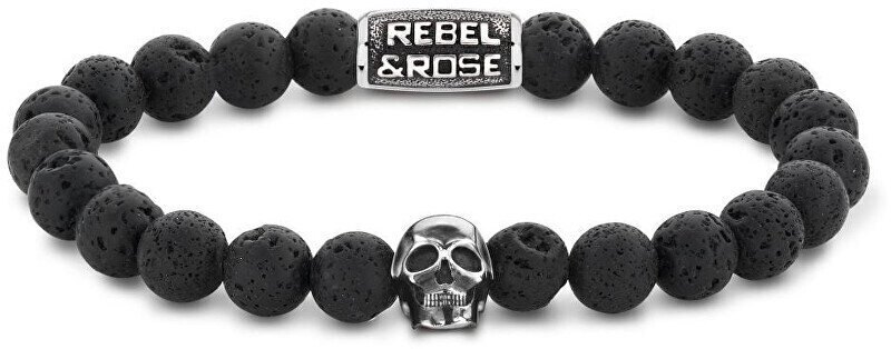 Rebel&Rose Pērlīšu rokassprādze Skull Black Moon RR-SK001-S цена и информация | Rokassprādzes | 220.lv