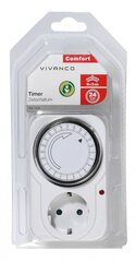 Механический таймер Vivanco T24 цена и информация | Электрические выключатели, розетки | 220.lv