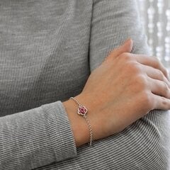 Evolution Group Sudraba rokassprādze ar Swarovski kristālu 33117.3 Roze cena un informācija | Rokassprādzes | 220.lv