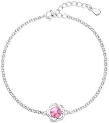 Evolution Group Sudraba rokassprādze ar Swarovski kristālu 33117.3 Roze цена и информация | Женские браслеты | 220.lv