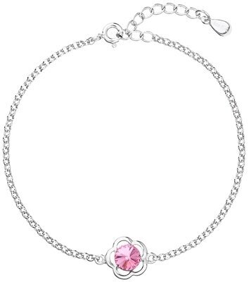 Evolution Group Sudraba rokassprādze ar Swarovski kristālu 33117.3 Roze цена и информация | Rokassprādzes | 220.lv