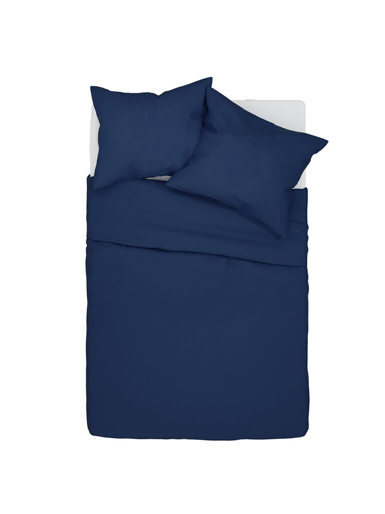 Kokvilnas gultas veļa Simply A426 - tumši zila цена и информация | Gultas veļas komplekti | 220.lv