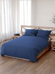 Kokvilnas gultas veļa Simply A426 - tumši zila цена и информация | Постельное белье | 220.lv