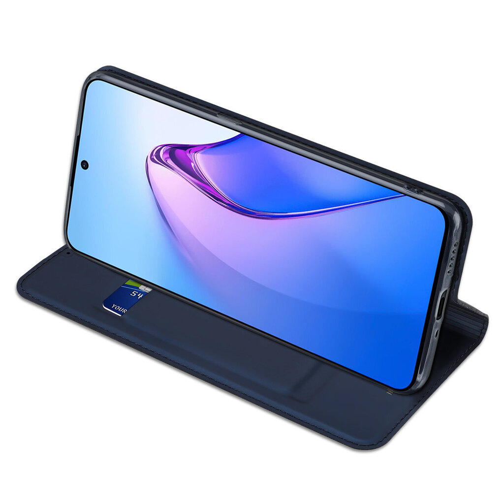 Dux Ducis Skin Pro Oppo Reno 8 Pro flip card wallet stand blue cena un informācija | Telefonu vāciņi, maciņi | 220.lv