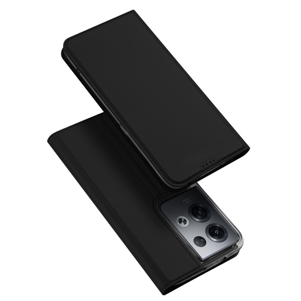 Dux Ducis Skin Pro Oppo Reno 8 Pro flip card wallet stand Black цена и информация | Telefonu vāciņi, maciņi | 220.lv