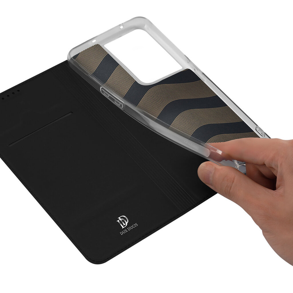 Dux Ducis Skin Pro Oppo Reno 8 Pro flip card wallet stand Black cena un informācija | Telefonu vāciņi, maciņi | 220.lv