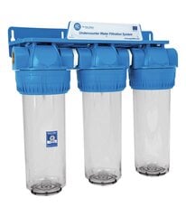 10” Filtru komplekti aukstajam ūdenim Aquafilter FHPRCL-3B-TRIPLE sērijas cena un informācija | Ūdens attīrīšanas sistēmas un filtri | 220.lv