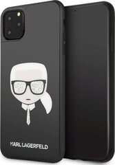 Karl Lagerfeld case for iPhone 11 Pro Max KLHCN65DLHBK black hard case Iconic Glitter Karl's Head cena un informācija | Telefonu vāciņi, maciņi | 220.lv