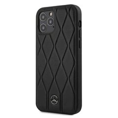 Mercedes Leather Wave Line futrālis, paredzēts iPhone 12 / iPhone 12 Pro (melns) cena un informācija | Telefonu vāciņi, maciņi | 220.lv