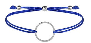 Troli Браслет на шнурке с синим/стальным кольцом цена и информация | Браслеты | 220.lv