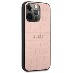 Guess Croco Stamp Lines iPhone 13 Pro (rožinis) Rožinė cena un informācija | Telefonu vāciņi, maciņi | 220.lv