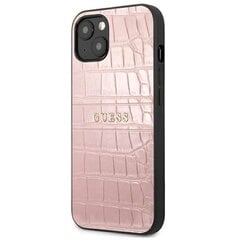 Guess Croco Stamp Lines futrālis, paredzēts iPhone 13 (rozā) cena un informācija | Telefonu vāciņi, maciņi | 220.lv