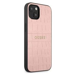 Guess Croco Stamp Lines iPhone 13 Minidėklas (rožinis) cena un informācija | Telefonu vāciņi, maciņi | 220.lv