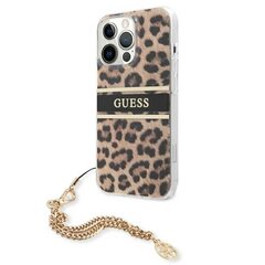 Guess Leopard Gold Chain futrālis, paredzēts iPhone 13 Pro Max Leoparda cena un informācija | Telefonu vāciņi, maciņi | 220.lv