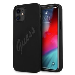 Guess case for iPhone 12 mini 5,4&quot; GUHCP12SLSVSBK black hard case Script Vintage цена и информация | Чехлы для телефонов | 220.lv