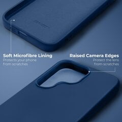 Moozy Lifestyle telefona vāciņš saderīgs ar Samsung Galaxy S22 Ultra 5G – augstvērtīga silikona apvalks ar matētu virsmu un mīkstu mikrošķiedras oderi, Pusnakts zils cena un informācija | Telefonu vāciņi, maciņi | 220.lv