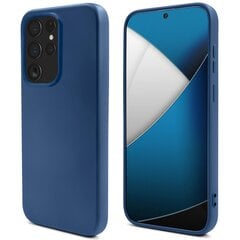 Moozy Lifestyle telefona vāciņš saderīgs ar Samsung Galaxy S22 Ultra 5G – augstvērtīga silikona apvalks ar matētu virsmu un mīkstu mikrošķiedras oderi, Pusnakts zils cena un informācija | Telefonu vāciņi, maciņi | 220.lv