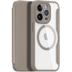 Dux Ducis Skin X Pro iPhone 14 Pro MagSafe magnetic flip beige cena un informācija | Telefonu vāciņi, maciņi | 220.lv