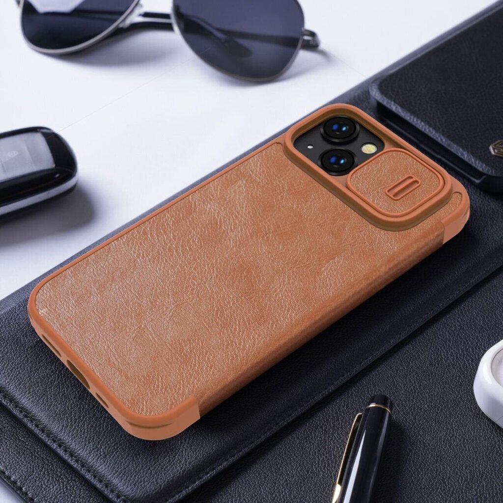Nillkin Qin Pro Leather iPhone 14 6.1 2022 Brown цена и информация | Telefonu vāciņi, maciņi | 220.lv