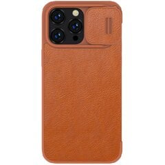 Nillkin Qin Pro Leather iPhone 14 Pro Max 6.7 2022 Brown cena un informācija | Telefonu vāciņi, maciņi | 220.lv