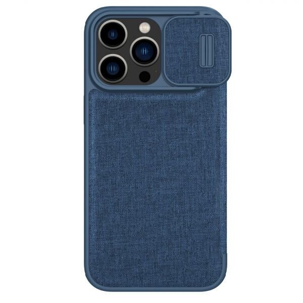 Nillkin Qin Cloth Pro iPhone 14 Pro Max Camera Protector Holster Flip Blue цена и информация | Telefonu vāciņi, maciņi | 220.lv