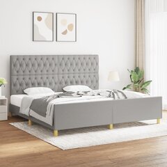 vidaXL gultas rāmis ar galvgali, gaiši pelēks, 200x200 cm, audums цена и информация | Кровати | 220.lv