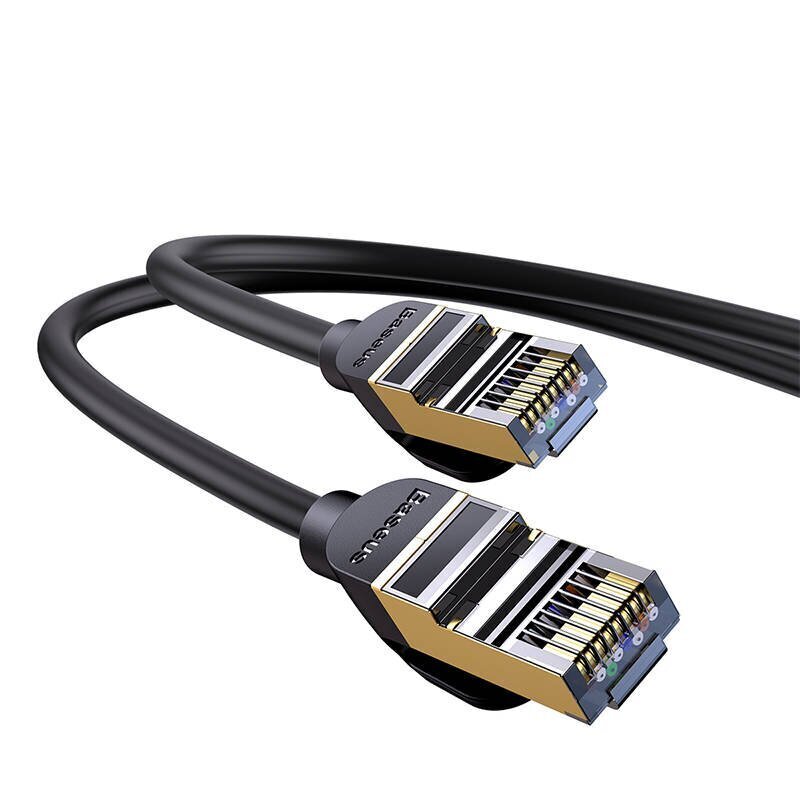 Baseus Ethernet RJ45, 10Gbps, 5m network cable (black) cena un informācija | Kabeļi un vadi | 220.lv