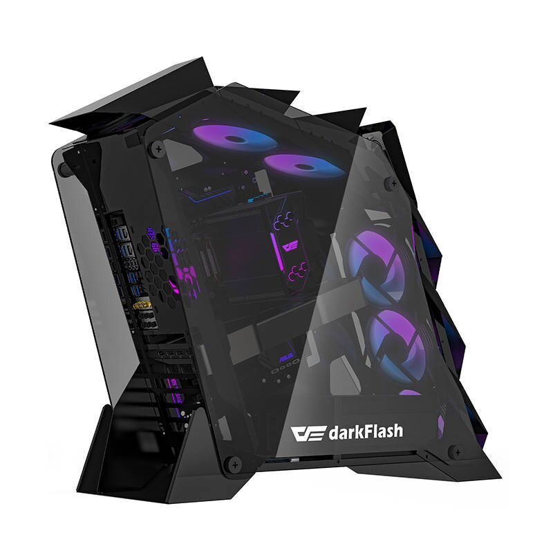 Darkflash K2 computer case (black) cena un informācija | Datoru korpusi | 220.lv