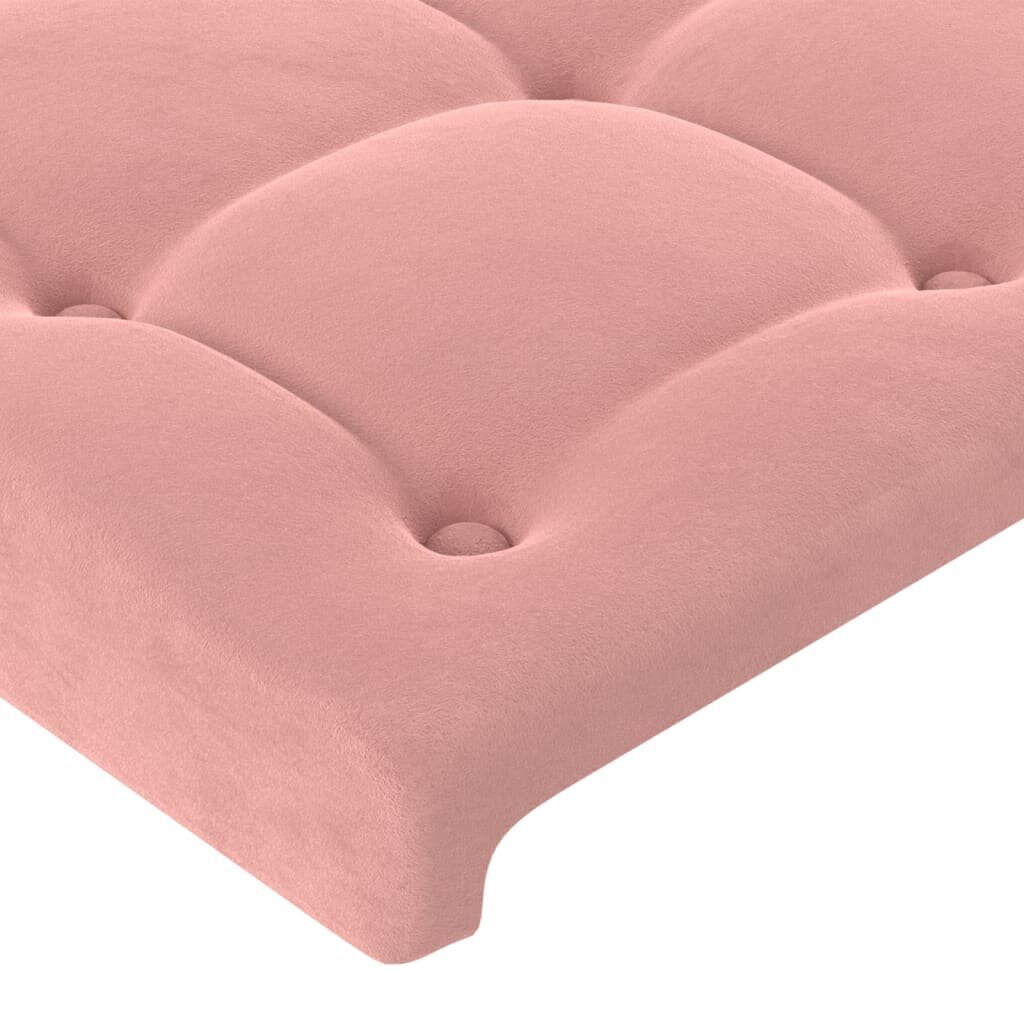 Gultas rāmis ar galvgali, rozā, 80x200 cm, samts cena un informācija | Gultas | 220.lv