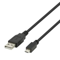 Deltaco, USB 2.0 Micro B, 2.4A, 3м, черный / USB-303S-K / 00140010 цена и информация | Кабели для телефонов | 220.lv