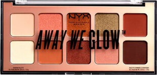 Палитра теней для век NYX Away We Glow Shadow Palette Hooked On Glow цена и информация | Тушь, средства для роста ресниц, тени для век, карандаши для глаз | 220.lv