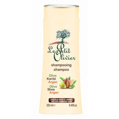 Le Petit Olivier Olive, shea butter and argan oil Shampoo (dry and damaged hair) - Šampūns, 250 ml cena un informācija | Šampūni | 220.lv