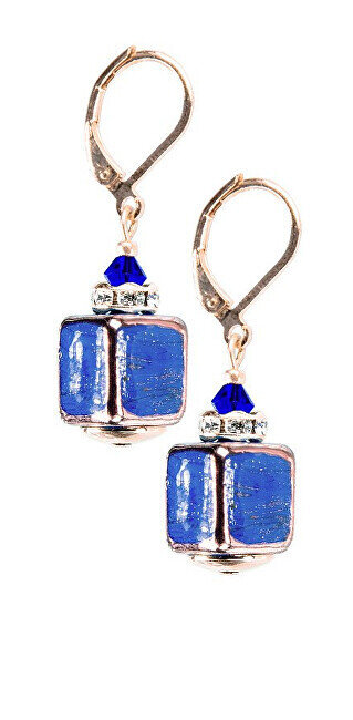 Lampglas Debeszili sieviešu auskari Triple Blue izgatavoti no Lampglas ECU28 pērlēm cena un informācija | Auskari | 220.lv