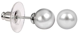 Levien Mūsdienīgi pērļu auskari Pearl Light Grey cena un informācija | Auskari | 220.lv