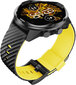 4wrist Watch Band Black/Yellow cena un informācija | Viedpulksteņu un viedo aproču aksesuāri | 220.lv