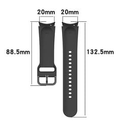 Силиконовый ремешок 4wrist для Samsung 20 мм - чёрный цена и информация | Аксессуары для смарт-часов и браслетов | 220.lv