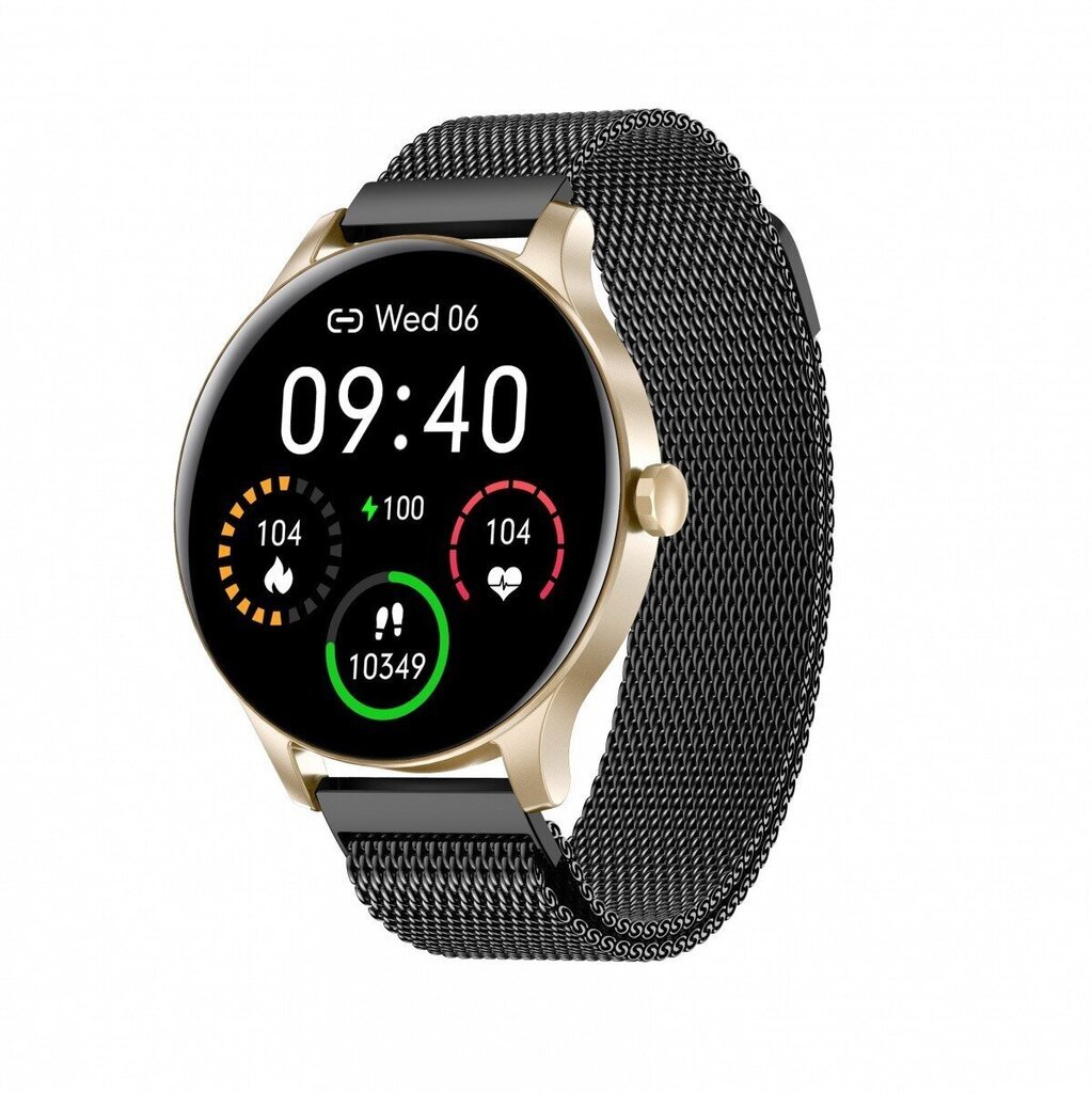 Garett Electronics Elegants zelta un melna tērauda viedpulkstenis cena un informācija | Viedpulksteņi (smartwatch) | 220.lv