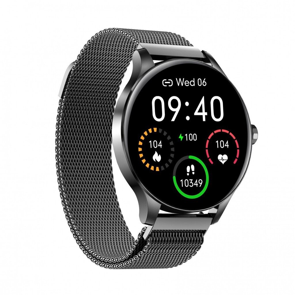 Garett Electronics Elegants melna tērauda viedpulkstenis cena un informācija | Viedpulksteņi (smartwatch) | 220.lv