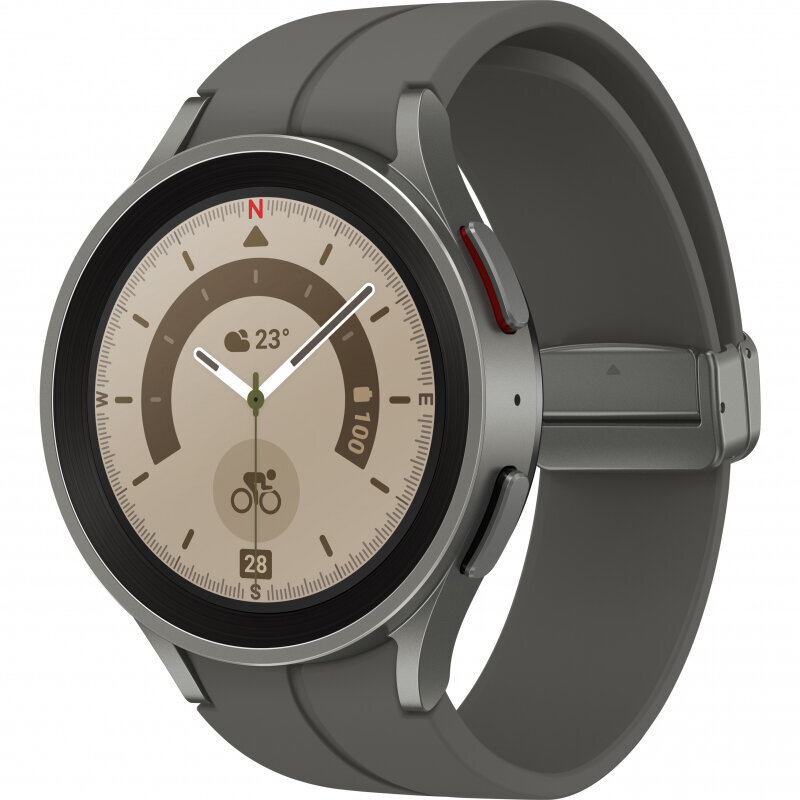 Samsung Galaxy Watch 5 Pro (BT,45 mm), Titanium SM-R920NZTAEUE cena un informācija | Viedpulksteņi (smartwatch) | 220.lv