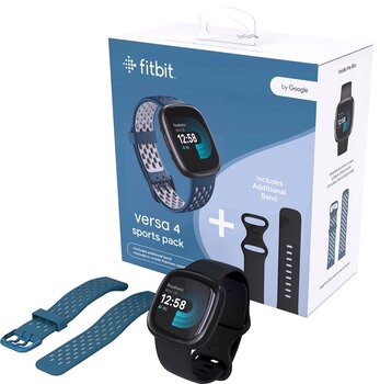 Fitbit Versa 4 Bundle Black/Graphite + Sapphire Blue Sports Band цена и информация | Смарт-часы (smartwatch) | 220.lv