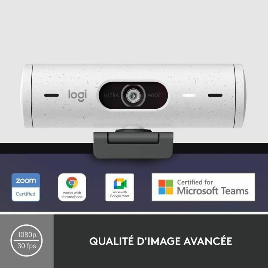 Tīmekļa kamera Logitech Brio 500 HD balta cena un informācija | Datoru (WEB) kameras | 220.lv