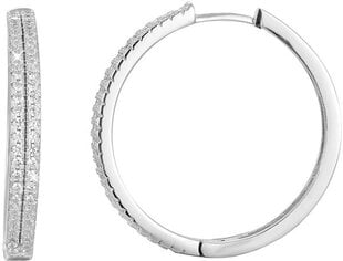 Серебряные серьги кольца с кристаллами Beneto AGU1154 цена и информация | Серьги | 220.lv