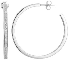Серебряные серьги кольца с кристаллами Beneto AGUP1180 цена и информация | Серьги | 220.lv