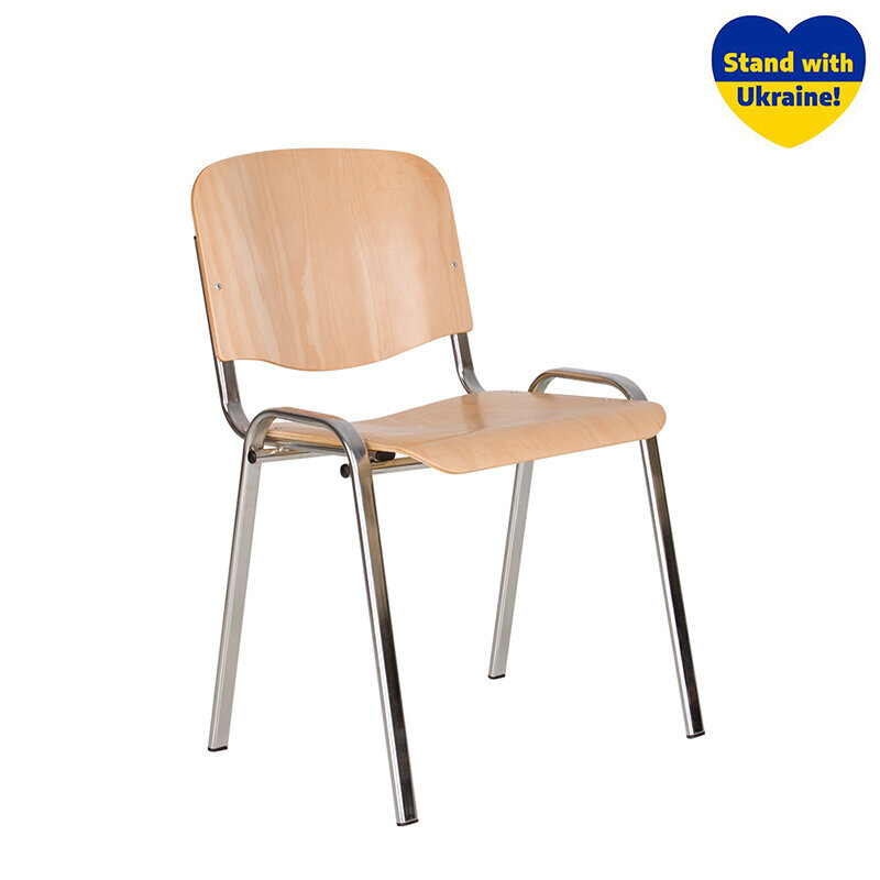 Apmeklētāju krēsls NOWY STYL ISO CHROME WOOD, izgatavots no saplākšņa, koka sp. cena un informācija | Biroja krēsli | 220.lv