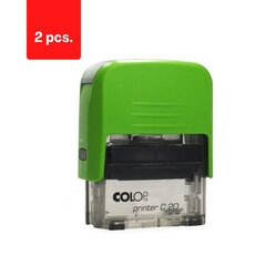 Korpuss COLOP PRINTER C20 zaļā krāsā ar zilu spilventiņu, iepakojumā 2 gab. цена и информация | Канцелярия | 220.lv