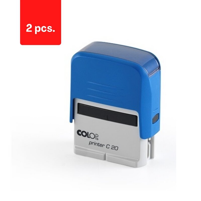 Korpuss COLOP PRINTER C20 zilā krāsā ar zilu spilventiņu, iepakojumā 2 gab. cena un informācija | Kancelejas preces | 220.lv