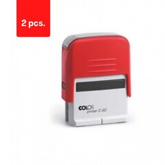 Корпус печати COLOP PRINTER C20 красного цвета с синей подушкой, 2 шт. цена и информация | Канцелярия | 220.lv